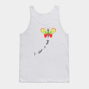 I Believe in myself Orange Butterfly Tank Top